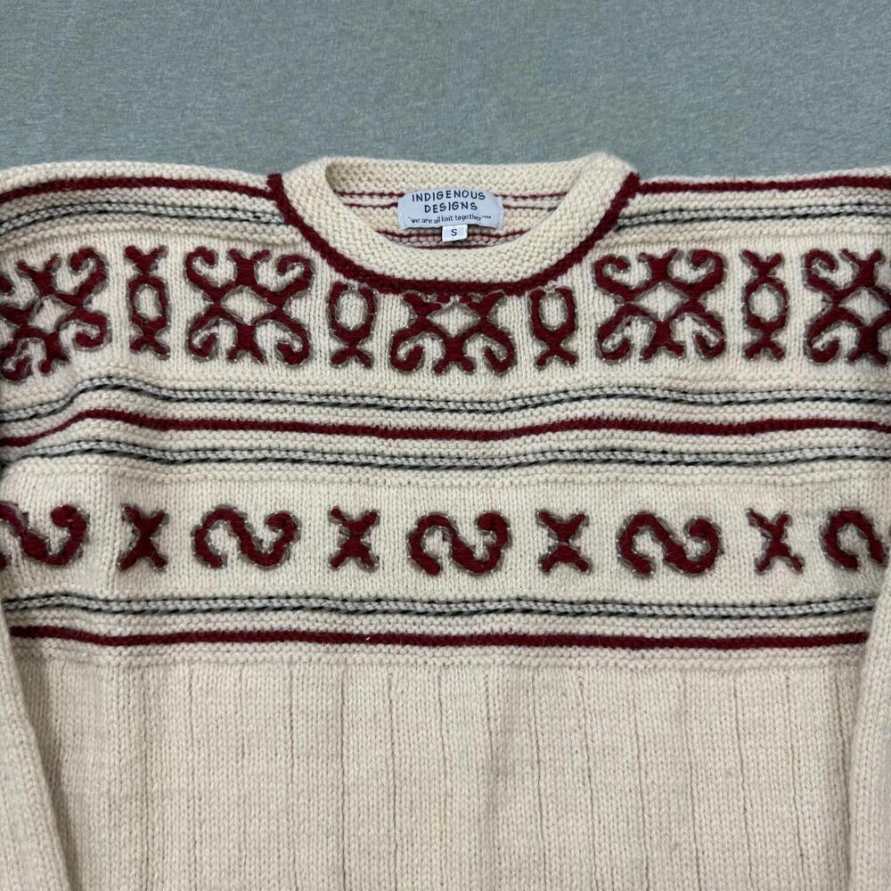 Indigenous Designs Chunky Oversized Wool Women’s Sweater Sz S Twee Gorpcore - Picture 2 of 7